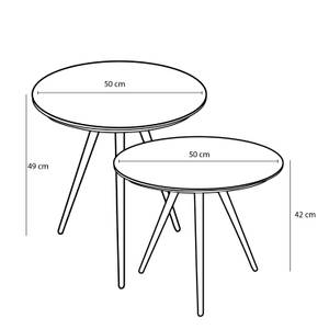 Beistelltisch Jailey (2er-Set) Schwarz - Braun