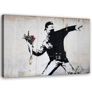 Bild Banksy Flower Thrower Graffiti 100 x 70 cm