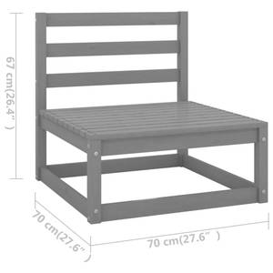 Gartenmöbel-Set (10-teilig) 3009857-1 Grau - Massivholz - Holzart/Dekor - 70 x 67 x 70 cm