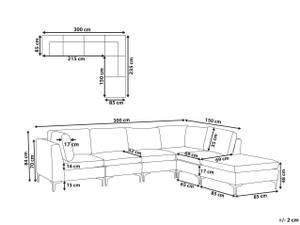 Modulsofa EVJA 2-tlg Blau - Marineblau - 300 x 150 cm