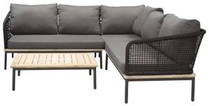 Lounge-Set Andorra 2-teilig Schwarz - Holz teilmassiv - 60 x 27 x 90 cm