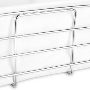 Corbeille à pain métal insert en tissu Argenté - Blanc