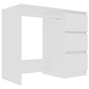 Schreibtisch Weiß - Holzwerkstoff - Massivholz - 45 x 76 x 90 cm