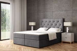 Boxspringbett ROMI Grau - Breite: 200 cm - H4