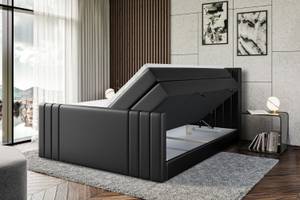 Boxspringbett IDRIKO-Z KING Hochglanz Schwarz - Breite: 180 cm