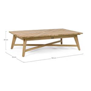 Table basse de jardin bois de teck Marron - Bois massif - 70 x 33 x 120 cm