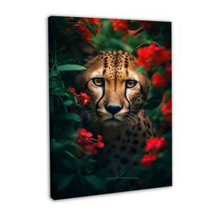 Leinwandbild Cheetah Flowers 70 x 105 cm