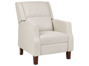 Fauteuil de relaxation EGERSUND Beige - Crème - Chêne foncé