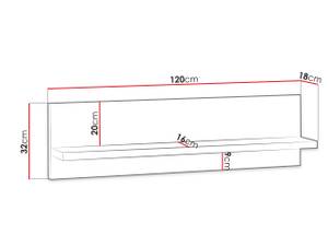 Wandregal Senesi TD09 Braun - Holz teilmassiv - 120 x 32 x 18 cm