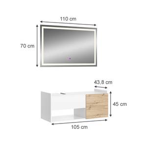 Badmöbel Set Alf 40709 Braun - Weiß - Holzwerkstoff - 105 x 45 x 43 cm