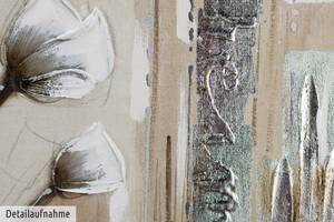 Bild handgemalt Verblasste Erinnerung Beige - Massivholz - Textil - Holz teilmassiv - 150 x 50 x 4 cm