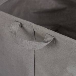 Caisse de rangement tissu avec fenêtre Gris - Matière plastique - Textile - 40 x 39 x 33 cm