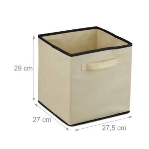 Lot de 6 boîtes de rangement Beige - Noir - Papier - Textile - 28 x 29 x 27 cm