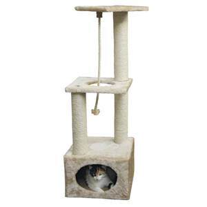 Arbre à chat 3015190 Beige - Bois massif - 37 x 25 x 37 cm