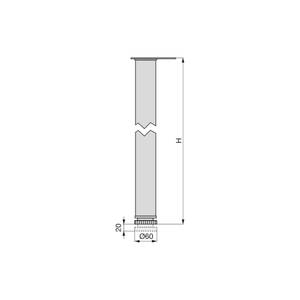 Tischbeine Durchmesser 60mm aus Stahl Grau - Metall - 26 x 7 x 72 cm