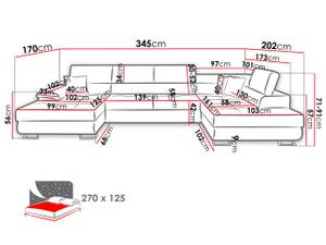 Wohnlandschaft Cotere Bis Cord Grau - Ecke davorstehend links