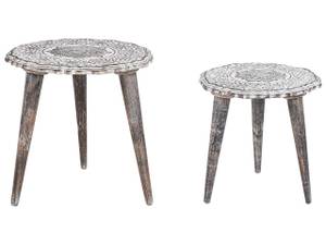 Ensemble table et chaises ADRO Marron - Blanc - Bois massif - 38 x 38 x 38 cm