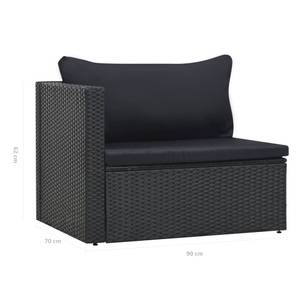 Garten-Lounge-Set Schwarz - Metall - Textil - 40 x 48 x 70 cm