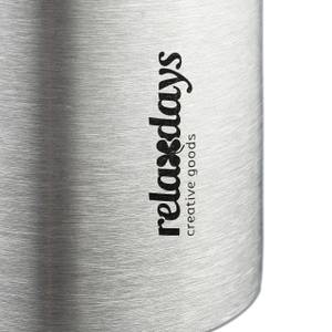 Trinkflasche Edelstahl 500 ml mit Becher Schwarz - Silber - Metall - Kunststoff - 7 x 26 x 7 cm