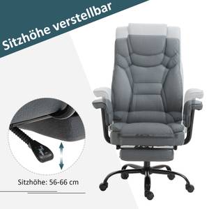 Bürostuhl mit Fußstütze 920-064 Grau - Textil - 80 x 126 x 68 cm