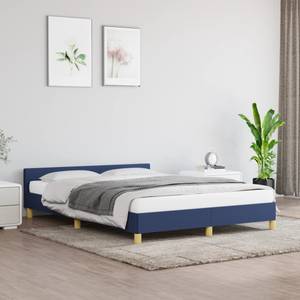 Bettgestell mit Kopfteil 3016044-1 Blau - Braun - 143 x 193 cm