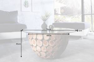 Couchtisch PURE NATURE Braun - Glas - Massivholz - Holzart/Dekor - 70 x 41 x 70 cm