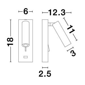 Wandleuchte FUSE Weiß - Metall - 2 x 18 x 2 cm