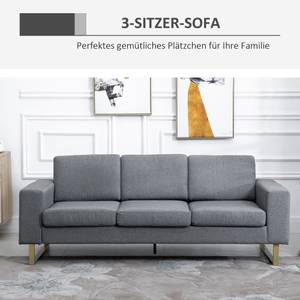 Polstersofa als 3-Sitzer 833-519 Grau - Metall - Massivholz - 82 x 78 x 200 cm