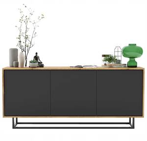 Sideboard APOLLO Loft Graphit - Eiche Wotan Dekor