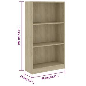 Bücherregal 3016500-2 Eiche Sonoma Dekor - 60 x 109 cm