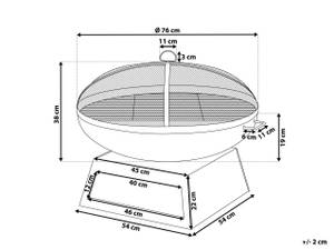 Feuerstelle für Holz SEMERU Schwarz - Metall - 76 x 60 x 76 cm