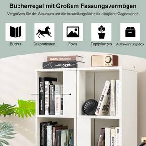 2er Set Bücherregal 3 Ebenen Weiß