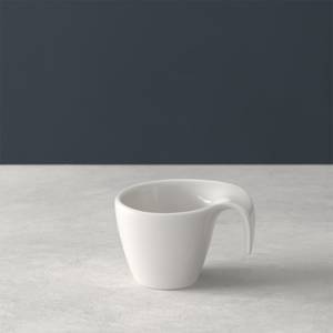 Mokka- und Espressotasse Flow Weiß - Porzellan - 7 x 6 x 9 cm