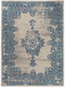 Outdoor Teppich Antique 1 Beige - Blau - Textil - 120 x 1 x 170 cm