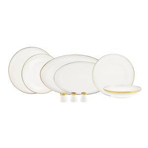 Eclipse Gold 57-Teiliges Geschirr-Set Gold - Weiß - Porzellan - 42 x 33 x 52 cm