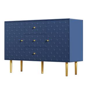 Sideboard OzeanⅢ Blau - Holzwerkstoff - Metall - Massivholz - 40 x 82 x 120 cm