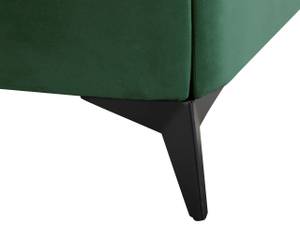 Lit double MELLE Noir - Vert émeraude - Vert - Largeur : 156 cm