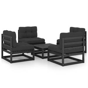 Salon de jardin (lot de 5) 3009868-2 Anthracite - Noir