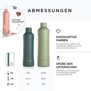 Trinkflasche Bølge Dunkelgrün - Fassungsvermögen: 0.75 L