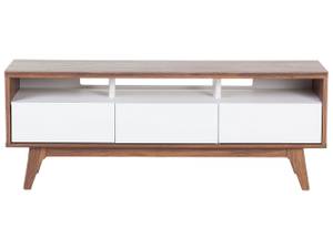 Meuble TV SYRACUSE Marron - Blanc - Bois manufacturé - 140 x 53 x 39 cm