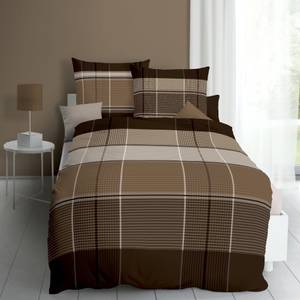 Bettwäsche 207161 2-teilig Braun - Textil - 155 x 1 x 220 cm