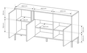 Kommode DASTI Beige - Holzwerkstoff - 154 x 82 x 40 cm