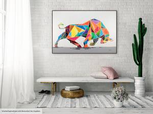 Tableau peint Geometric Strength Bois massif - Textile - 120 x 80 x 4 cm
