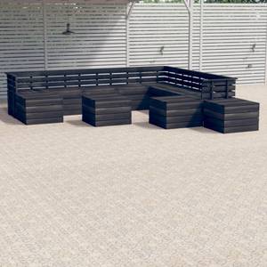 Gartensitzgruppe K033(12-tlg) Grau - Massivholz - 72 x 65 x 60 cm