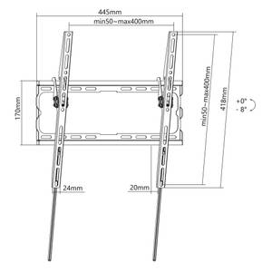 TV Wandhalterung für 32-70" Fernseher Schwarz - Metall - 6 x 42 x 45 cm