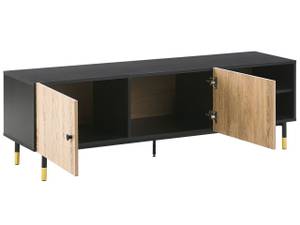 Meuble TV ABILEN Noir - Marron - Doré - Bois manufacturé - 150 x 48 x 40 cm