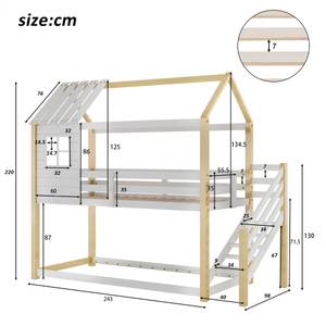 Etagenbett AtticHomey Ⅰ Beige - Weiß