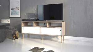 TV Tisch Penny Weiß - Holz teilmassiv - 148 x 64 x 41 cm