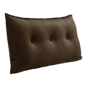 Grand coussin de lit décoratif, velours Marron - Largeur : 100 cm