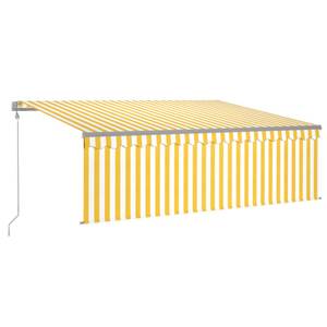 Auvent rétractable 3014354-2 Blanc - Jaune - Largeur : 450 cm